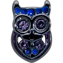 Load image into Gallery viewer, 16G 5/16 Purple Gem Black Opulent Owl Labret Monroe Tragus
