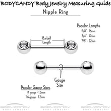 Load image into Gallery viewer, 14G 9/16 Pink Gem Gold Hue Watermelon Yum Barbell Nipple Ring Set
