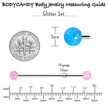 Load image into Gallery viewer, 14G Pink Blue Purple Faux Opal Pack Industrial Barbell Set of 4
