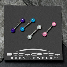 Load image into Gallery viewer, Pink Purple White Faux Opal Pack Tongue Ring Set of 4
