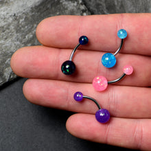 Load image into Gallery viewer, Blue Pink Purple Faux Opal Pack Belly Ring Set of 4
