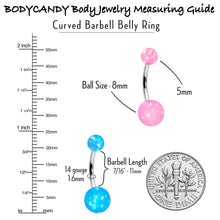 Load image into Gallery viewer, Blue Pink Purple Faux Opal Pack Belly Ring Set of 4
