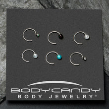 Load image into Gallery viewer, 20G 5/16 Nose Hoop Gem Faux Opal Pack Dynasty Nose Ring Set of 6
