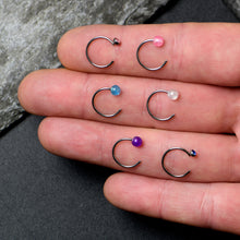 Load image into Gallery viewer, 20G 5/16 Nose Hoop Gem Faux Opal Pack Pretty Nose Ring Set of 6
