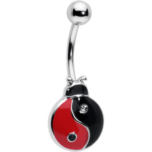 Load image into Gallery viewer, Clear Gem Ladybug Yin Yang Belly Ring

