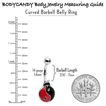 Load image into Gallery viewer, Clear Gem Ladybug Yin Yang Belly Ring
