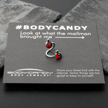 Load image into Gallery viewer, Clear Gem Ladybug Yin Yang Spiral Twister Belly Ring
