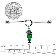 Load image into Gallery viewer, 14G Fancy Leprechaun St Patricks Dangle Project Bar 38mm
