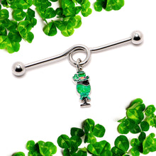 Load image into Gallery viewer, 14G Fancy Leprechaun St Patricks Dangle Project Bar 38mm
