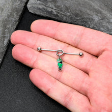 Load image into Gallery viewer, 14G Fancy Leprechaun St Patricks Dangle Project Bar 38mm

