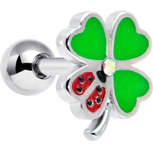 Load image into Gallery viewer, 16G 1/4 Ladybug Shamrock St Patricks Cartilage Tragus Earring
