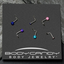 Load image into Gallery viewer, 20G Nose Screw Gem Faux Opal Pack Classy Nose Ring Set of 6

