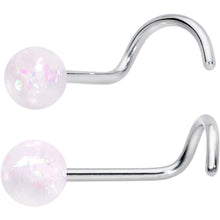 Load image into Gallery viewer, 20G Nose Screw Gem Faux Opal Pack Dynasty Nose Ring Set of 6
