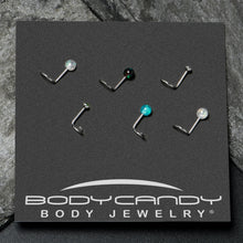 Load image into Gallery viewer, 20G Nose Screw Gem Faux Opal Pack Dynasty Nose Ring Set of 6
