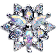 Load image into Gallery viewer, 20G 7mm Aurora CZ Gem Snowflake Style L Shape Nose Ring
