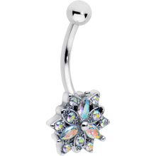 Load image into Gallery viewer, 16G 5/16 Aurora CZ Gem Snowflake Style Curved Eyebrow Ring
