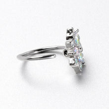 Load image into Gallery viewer, 20G 5/16 Aurora CZ Gem Snowflake Style Nose Hoop
