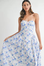 Load image into Gallery viewer, Sweetheart Neckline Floral Printed Midi Dress – Floral Midi Dress, Sweetheart Neckline Dress, Romantic Midi Dress, Feminine Floral Dress, Elegant Midi Dress
