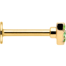 Load image into Gallery viewer, 16G 5/16 Pink Green Gem Gold Tone Watermelon Labret Monroe Tragus
