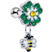 Load image into Gallery viewer, 16G 1/4 Yellow Gem Daisy Bee Glittery Cartilage Tragus Earring
