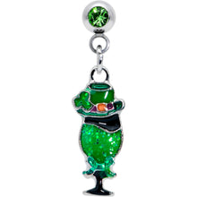 Load image into Gallery viewer, 16G 1/4 Green Gem Fancy Leprechaun Dangle Cartilage Tragus Earring
