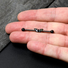 Load image into Gallery viewer, 14G Flying Black Bat Industrial Barbell 38mm
