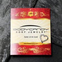 Load image into Gallery viewer, 16G 5/16 14k White Gold CZ Paved Ultra Luxe Right Hinged Heart Segment Ring

