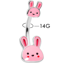 Load image into Gallery viewer, Kawaii Cutie Easter Bunny Double Mount Belly Ring
