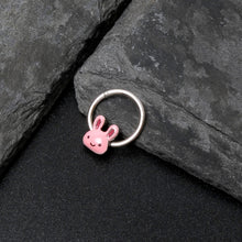 Load image into Gallery viewer, 16G 3/8 Kawaii Cutie Easter Bunny Hinged Segment Ring
