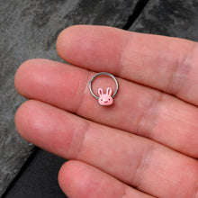 Load image into Gallery viewer, 16G 3/8 Kawaii Cutie Easter Bunny Hinged Segment Ring
