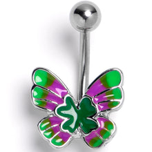 Load image into Gallery viewer, 14G 3/8 Vibrant Grace Butterfly Belly Ring
