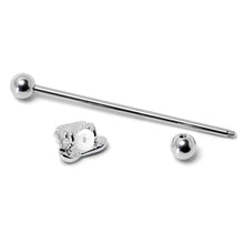 Load image into Gallery viewer, 14G Glitter Top Hat Shamrock St Patricks Industrial Barbell 38mm
