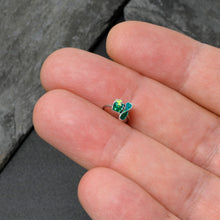 Load image into Gallery viewer, 20G 5/16 Glitter Top Hat Shamrock St Patricks Nose Hoop
