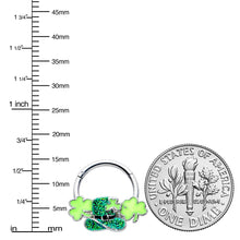 Load image into Gallery viewer, 16G 3/8 Glitter Top Hat Shamrocks St Patricks Hinged Segment Ring
