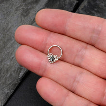 Load image into Gallery viewer, 16G 3/8 Clear CZ Gem Heart of Spider Hinged Segment Ring
