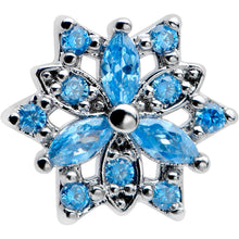 Load image into Gallery viewer, 16G 5/16 Blue CZ Gem Snowflake Blues Labret Monroe Tragus

