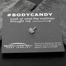 Load image into Gallery viewer, 16G 5/16 Blue CZ Gem Snowflake Blues Labret Monroe Tragus
