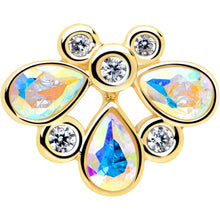 Load image into Gallery viewer, 16G 1/4 Aurora Gem Golden Crown Deluxe Cartilage Tragus Earring
