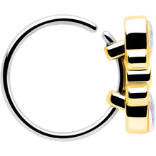 Load image into Gallery viewer, 20G 5/16 Aurora Gem Golden Crown Deluxe Nose Hoop
