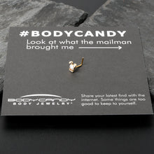 Load image into Gallery viewer, 20G 7mm Gold Tone Cutie Easter Bunny L Shape Nose Ring
