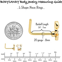 Load image into Gallery viewer, 20G 7mm Gold Tone Cutie Easter Bunny L Shape Nose Ring
