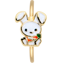 Load image into Gallery viewer, 20G 5/16 Gold Tone Cutie Easter Bunny Nose Hoop
