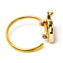 Load image into Gallery viewer, 20G 5/16 Gold Tone Cutie Easter Bunny Nose Hoop
