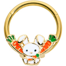 Load image into Gallery viewer, 16G 3/8 Gold Tone Cutie Easter Bunny Hinged Segment Ring

