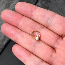 Load image into Gallery viewer, 16G 3/8 Gold Tone Cutie Easter Bunny Hinged Segment Ring
