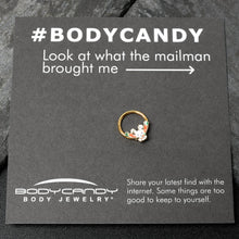 Load image into Gallery viewer, 16G 3/8 Gold Tone Cutie Easter Bunny Hinged Segment Ring
