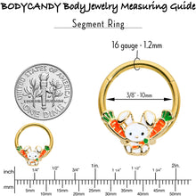 Load image into Gallery viewer, 16G 3/8 Gold Tone Cutie Easter Bunny Hinged Segment Ring
