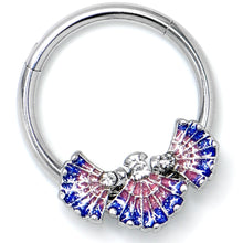 Load image into Gallery viewer, 16G 3/8 Clear CZ Gem Mesmerizing Sea Shells Hinged Segment Ring
