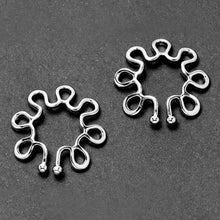 Load image into Gallery viewer, Trippy Flower Clip On Fake Nipple Ring Set
