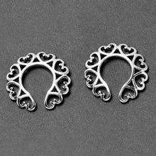 Load image into Gallery viewer, Filigree Hearts Clip On Fake Nipple Ring Set
